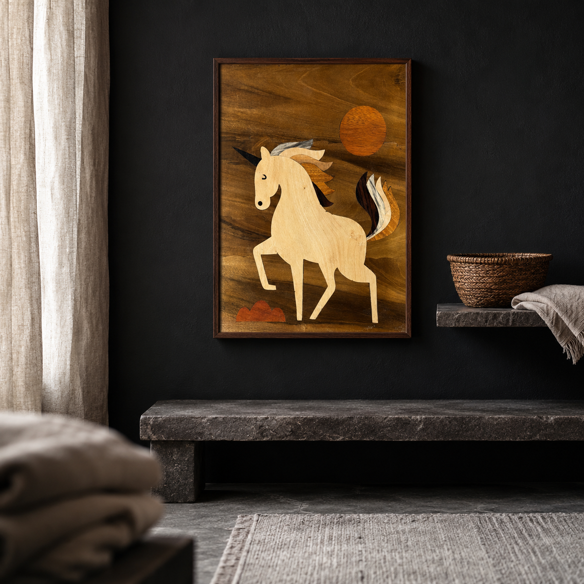Mysore Rosewood Inlay – Unicorn