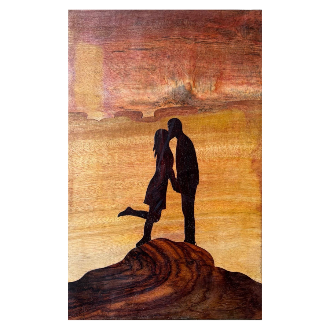 Mysore Rosewood Inlay – Couple at Sunset