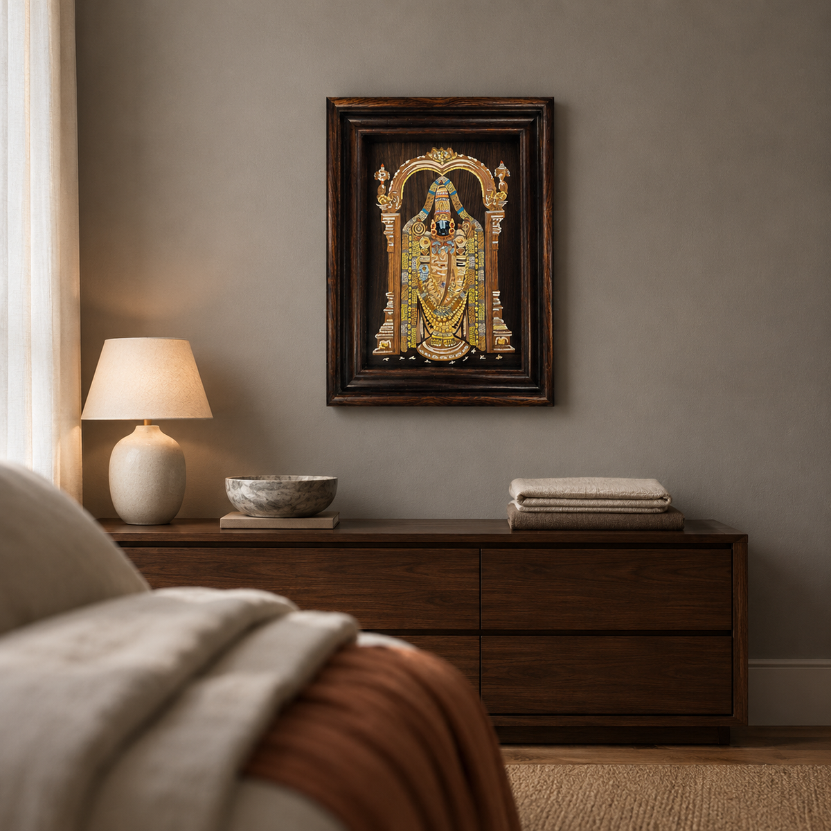 Mysore Rosewood Inlay – Lord Venkateswara
