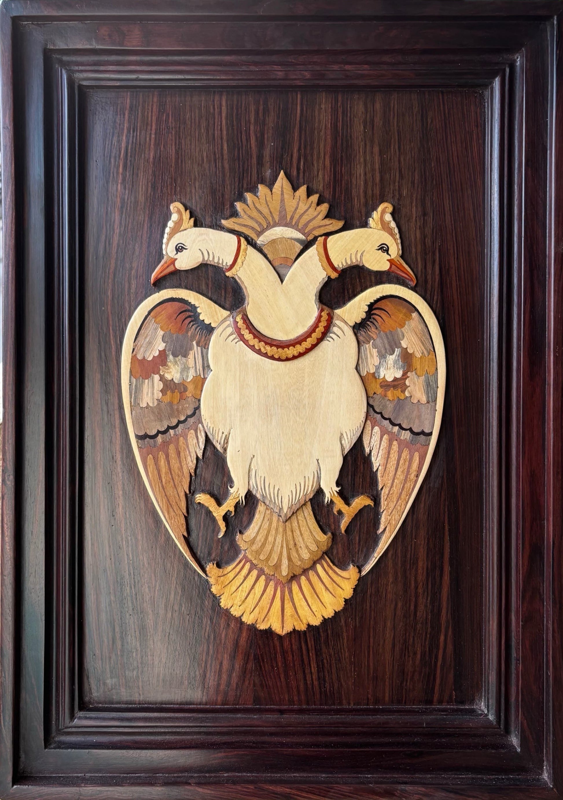 Mysore Rosewood Inlay – Gandaberunda Relief Work