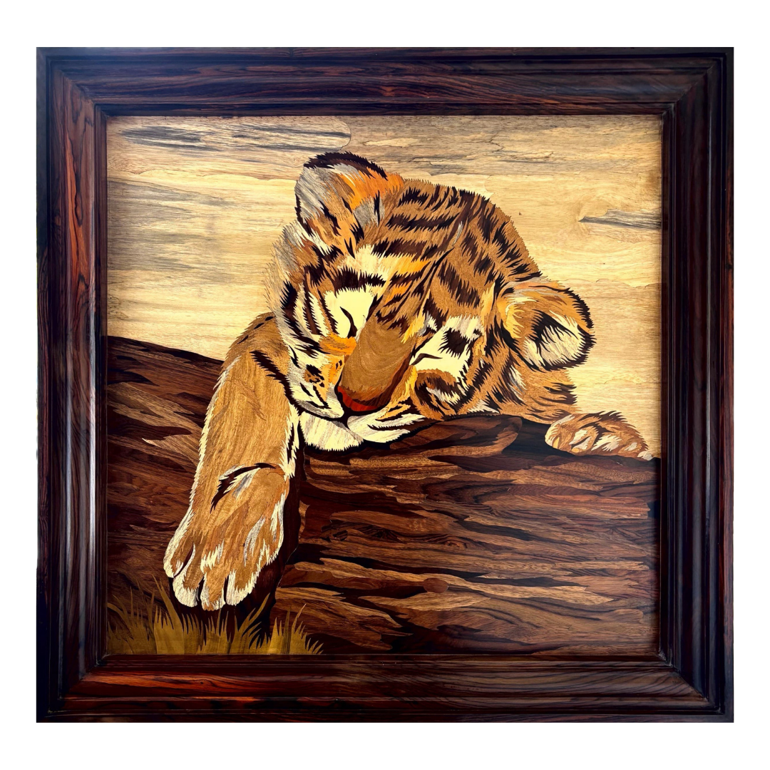 Mysore Rosewood Inlay – Resting Tiger