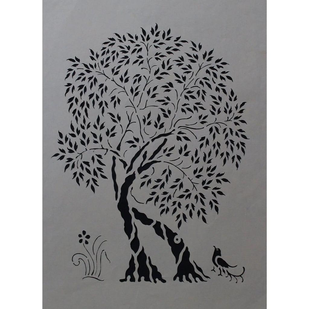 Sanjhi Art - Tree with Bird