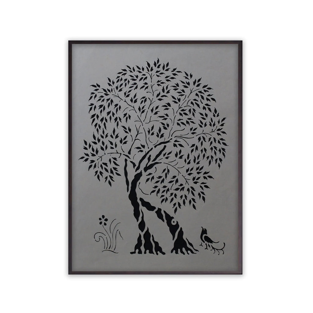 Sanjhi Art - Tree with Bird