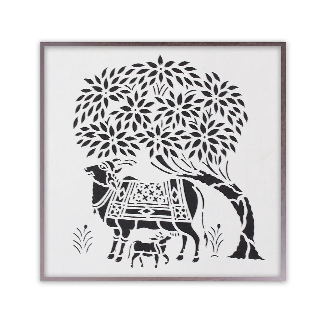 Sanjhi Art - Kamdhenu cow
