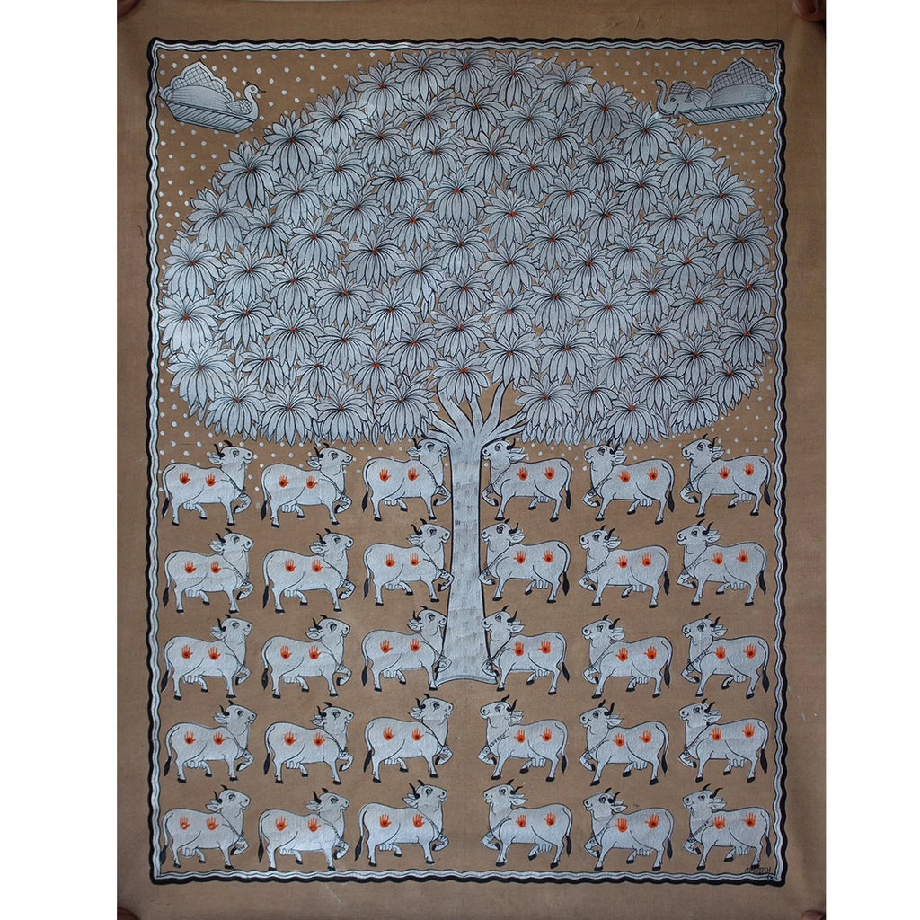 Pichwai Art - Cows under the kadam tree