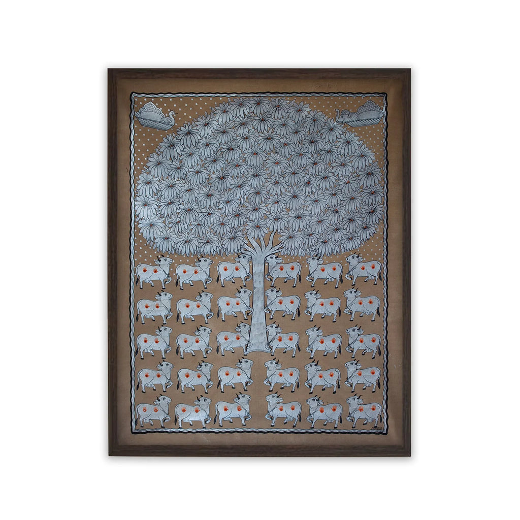 Pichwai Art - Cows under the kadam tree