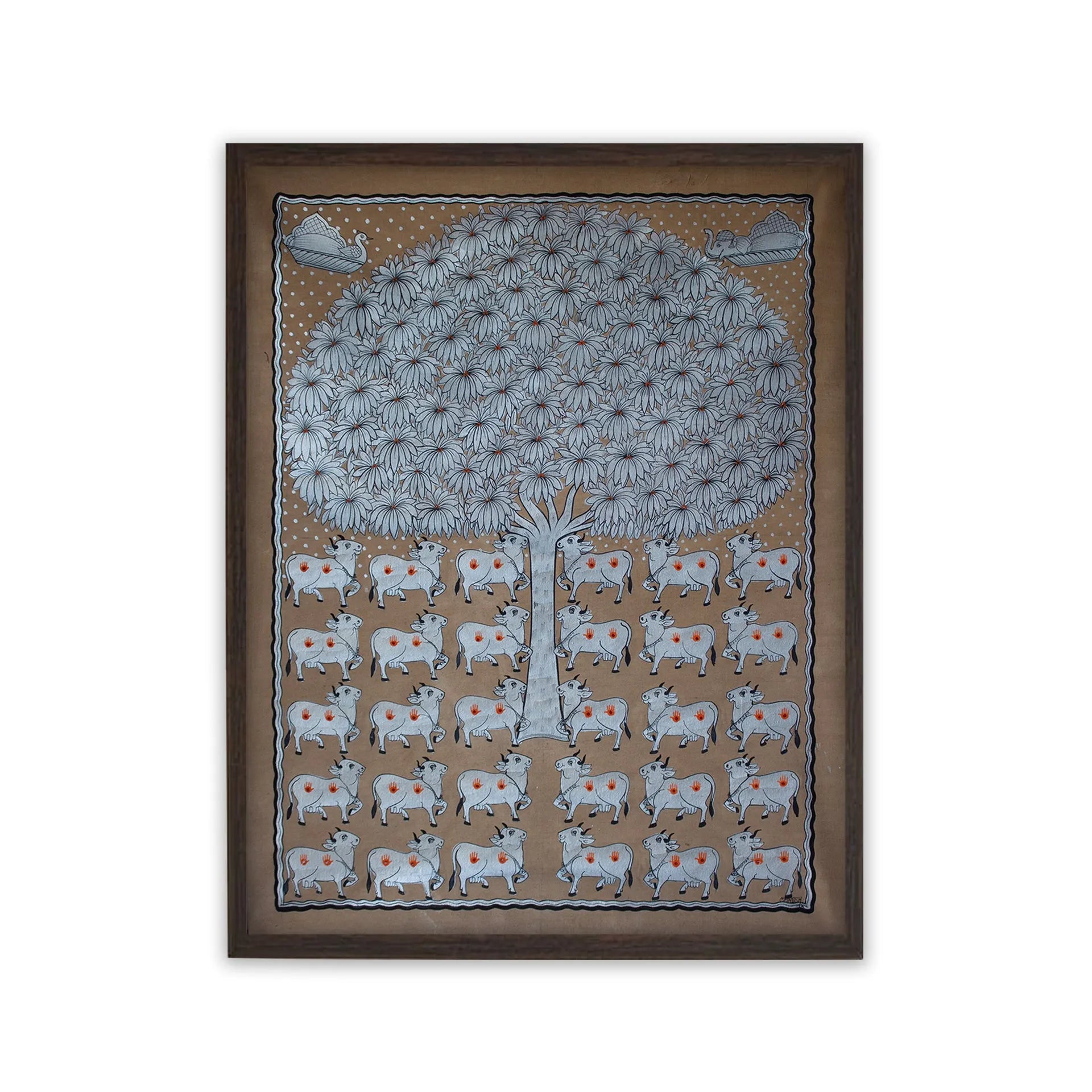 Pichwai Art - Cows under the kadam tree