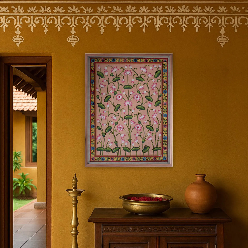 Pichwai Art - Kamal Talai in Pink