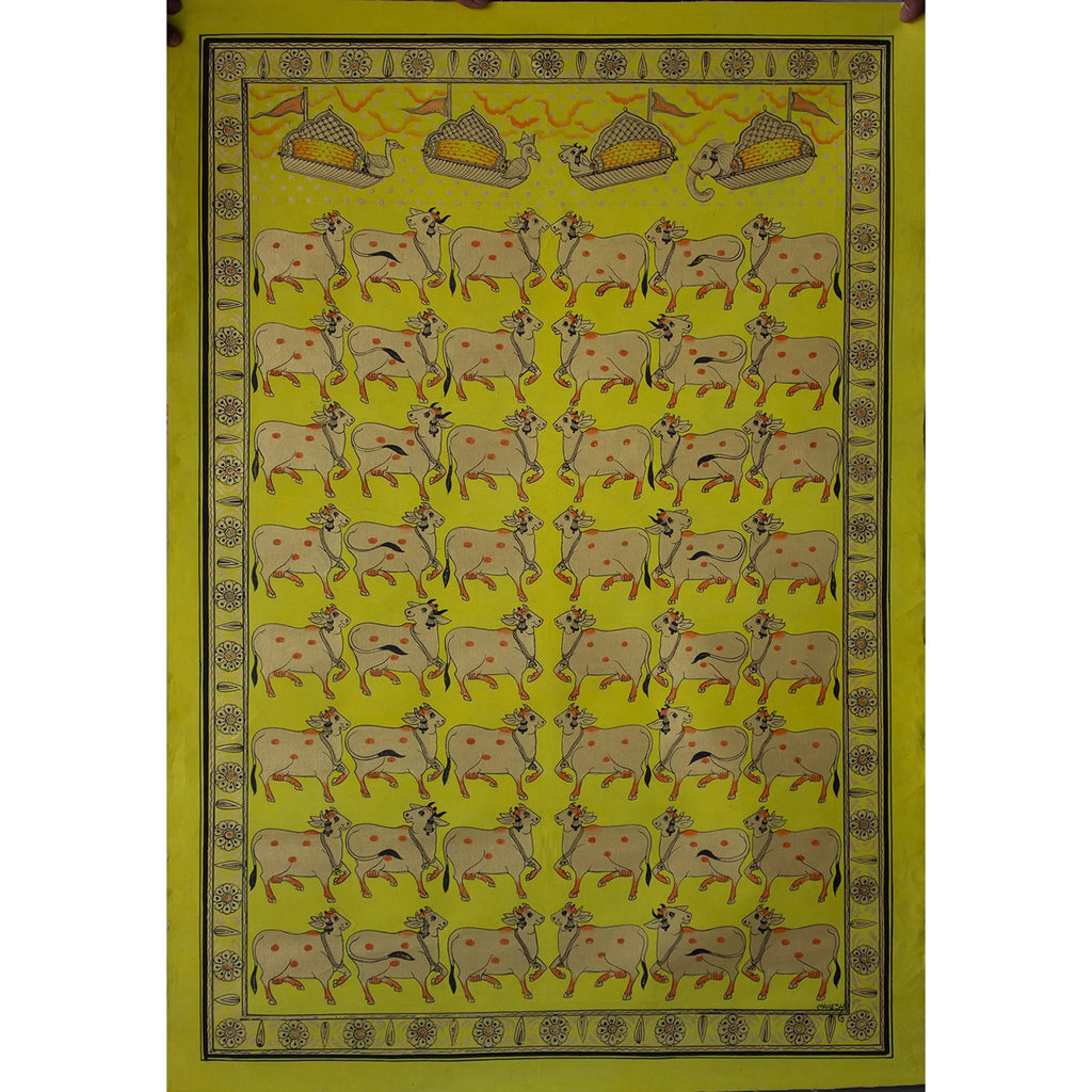 Pichwai Art - Udankhatole and piwai cows