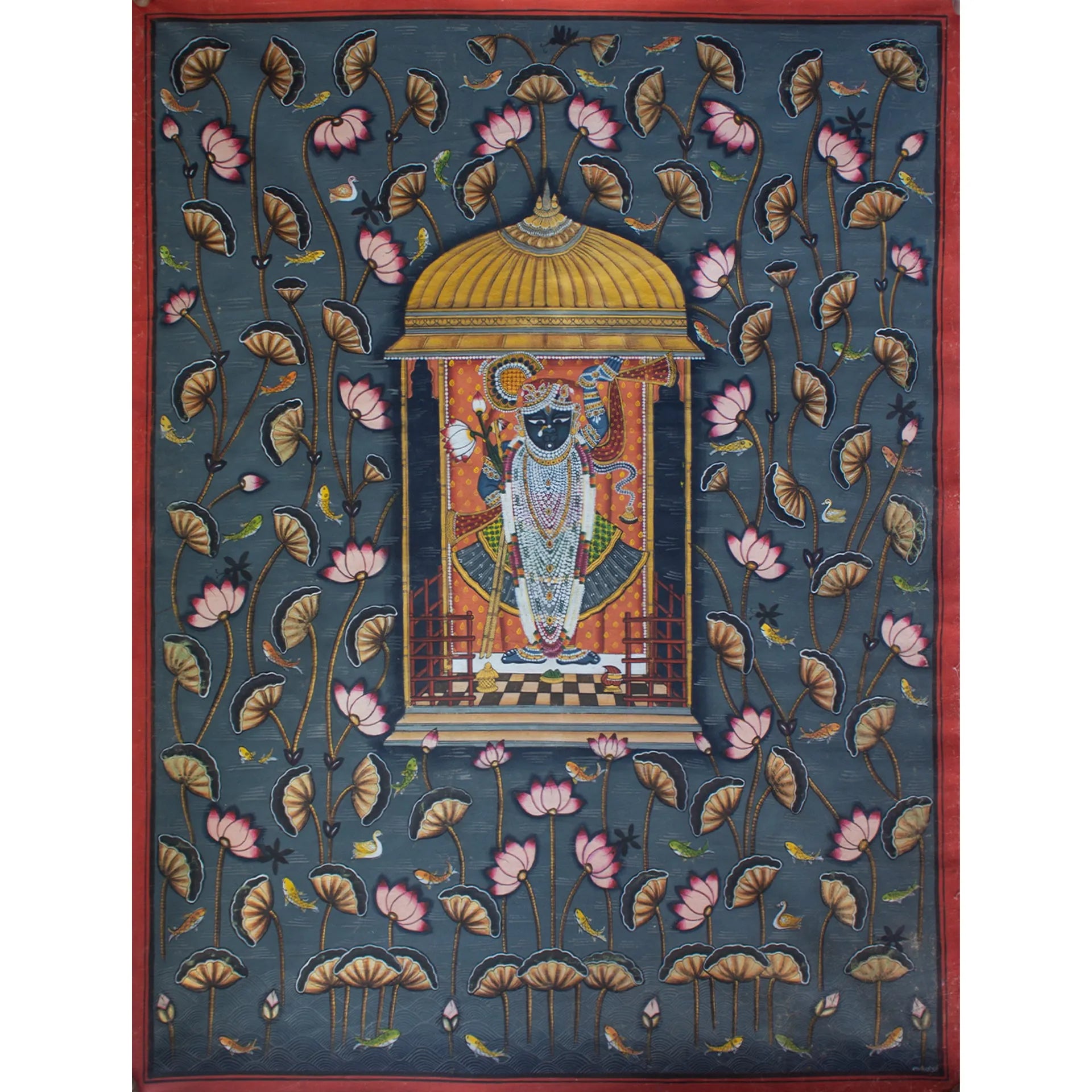 Pichwai Art - Shreenathji in Kamal Talai