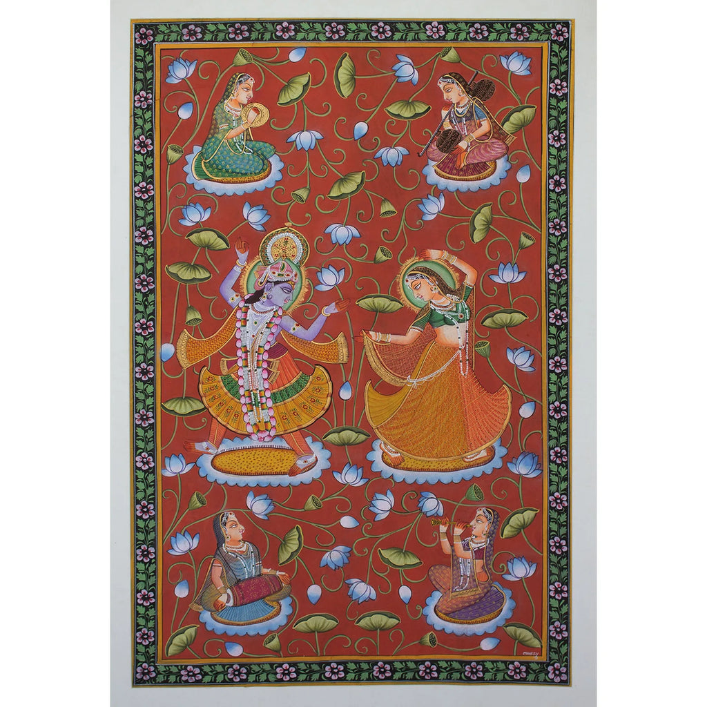 Pichwai Art - Radha Krishna in Kamal Talai