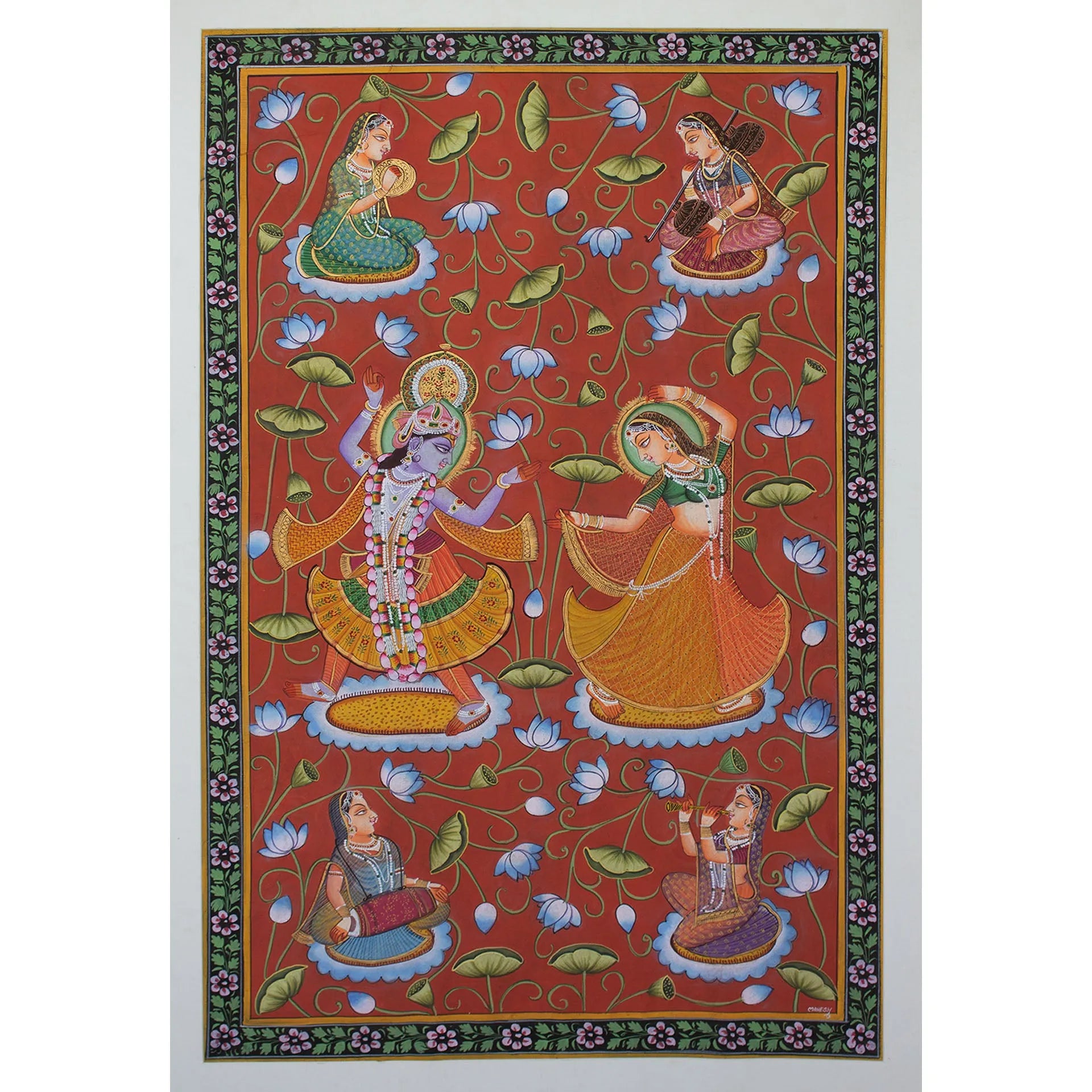 Pichwai Art - Radha Krishna in Kamal Talai