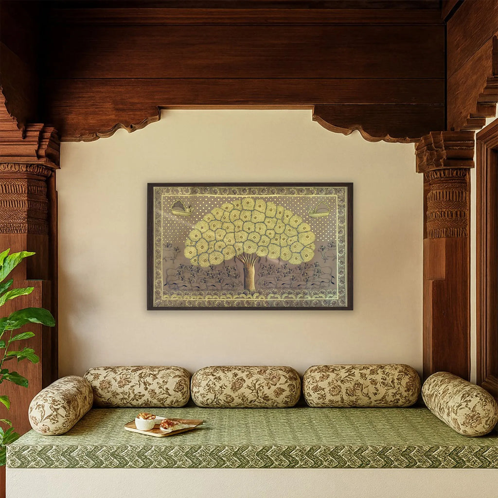 Pichwai Art - Golden Banyan Tree