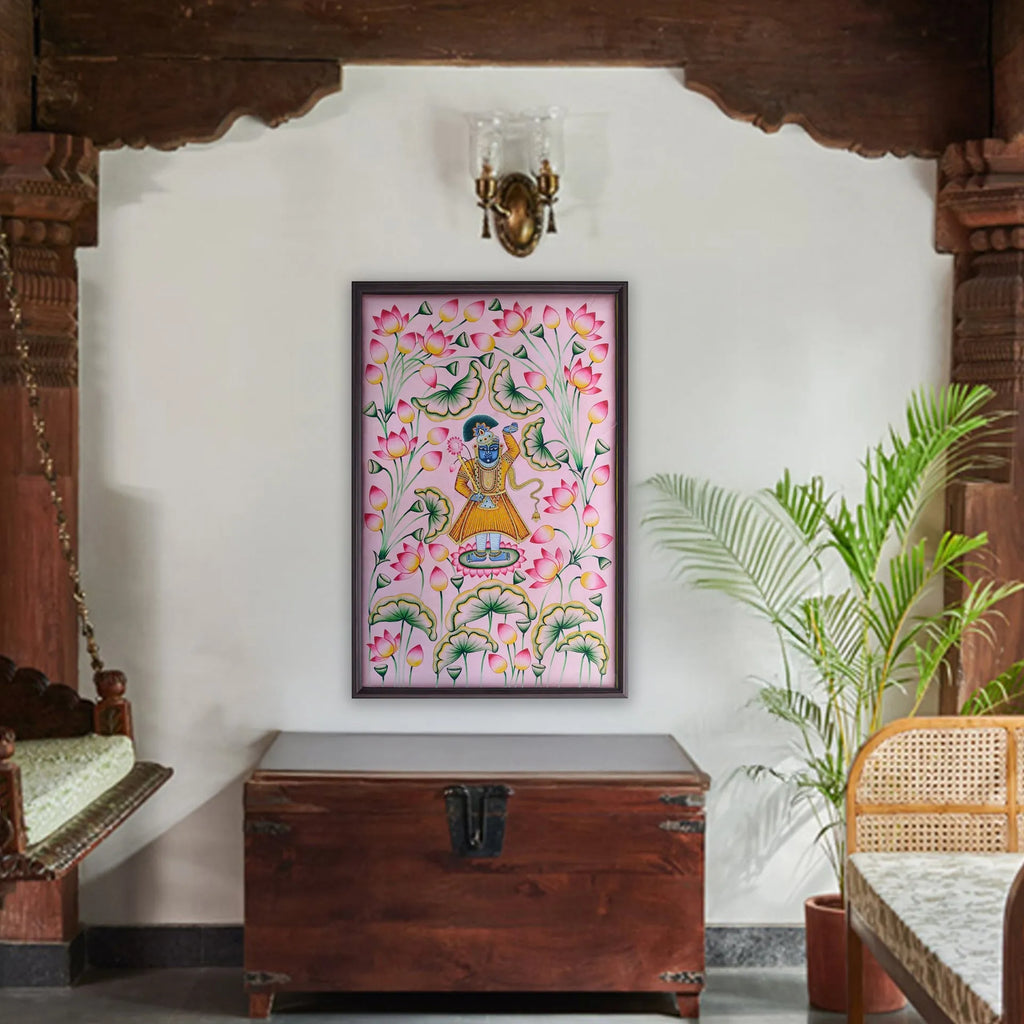 Pichwai Art - Shreenathji in kamal talai