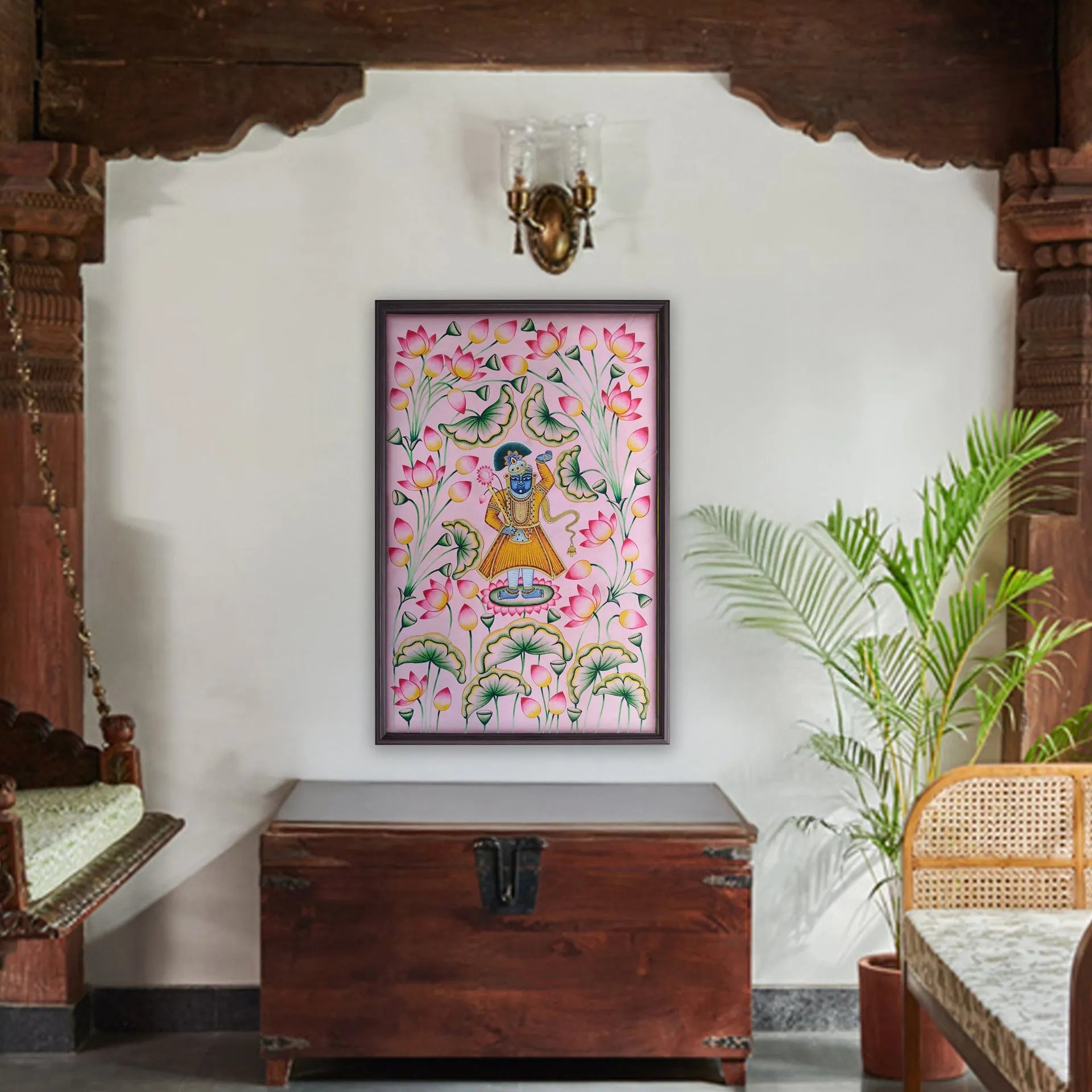 Pichwai Art - Shreenathji in kamal talai