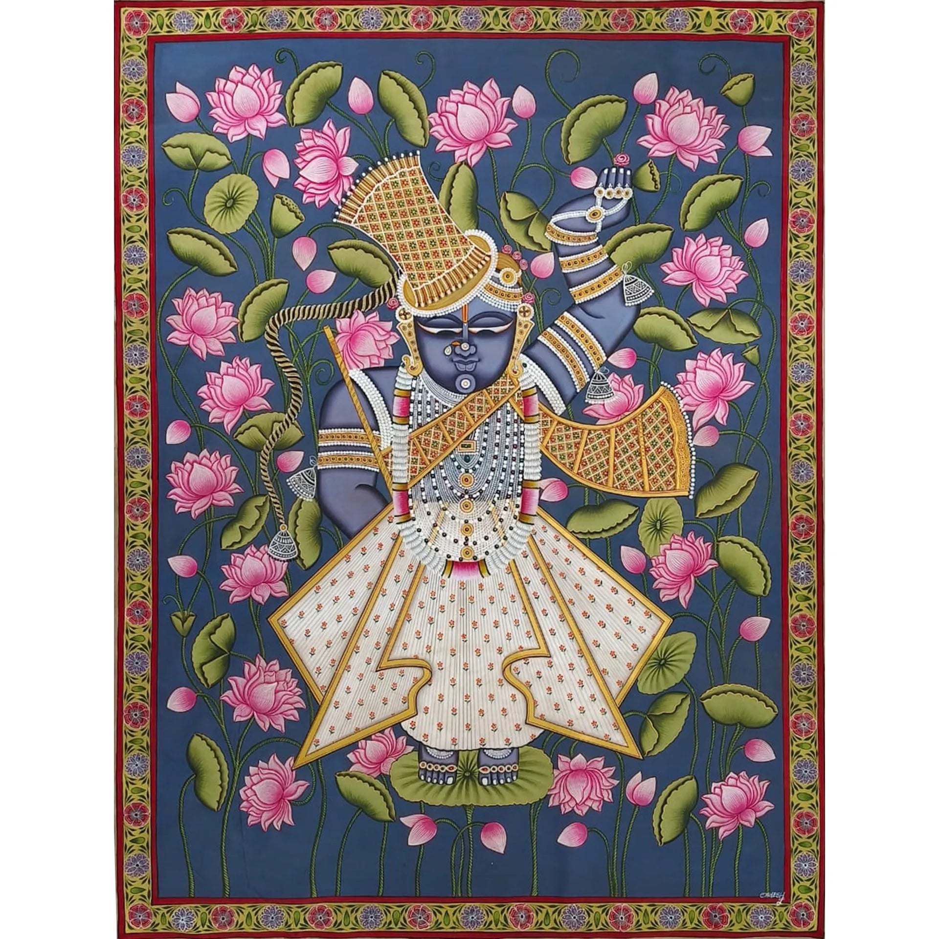 Pichwai Art - Shreenathji I kamal talai