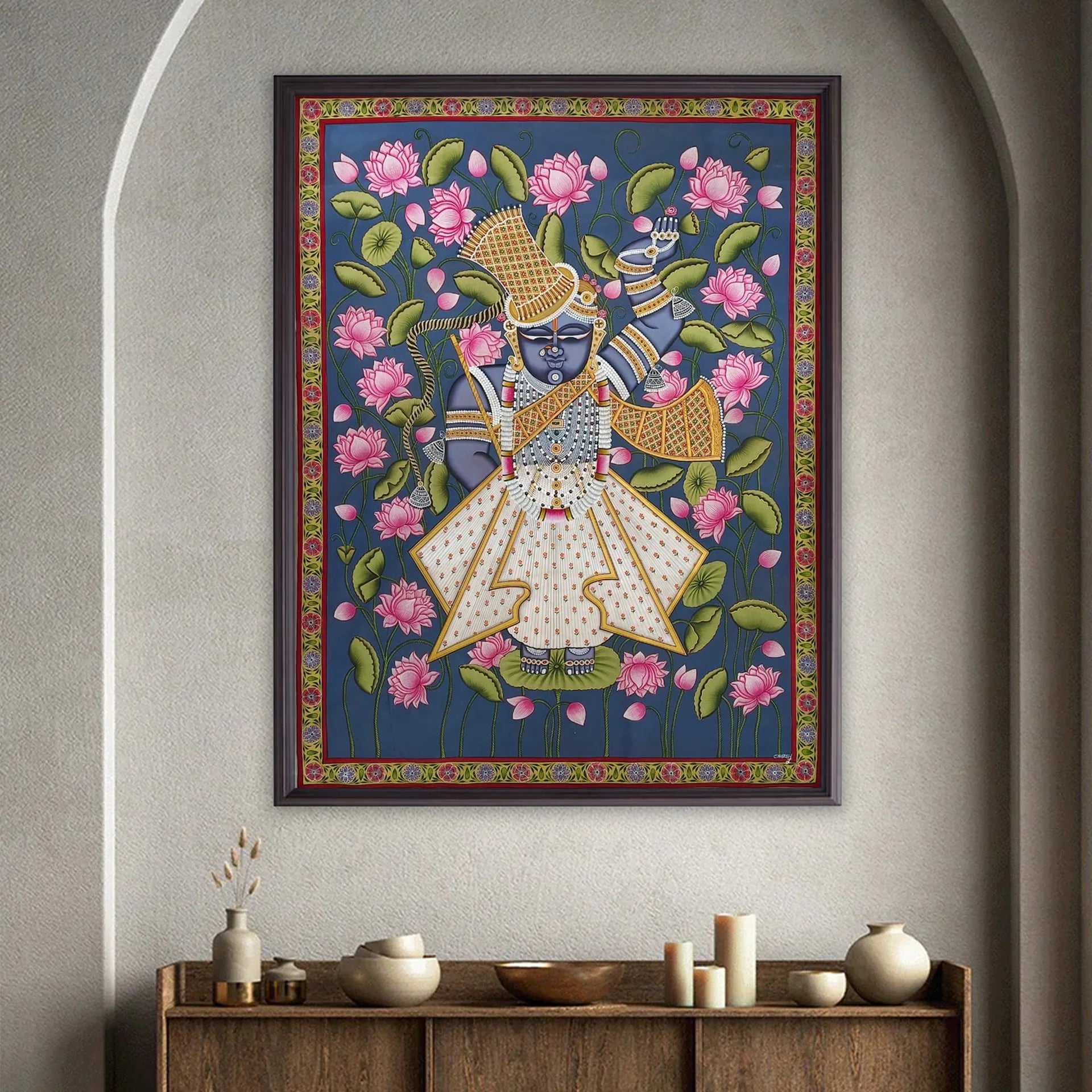 Pichwai Art - Shreenathji I kamal talai