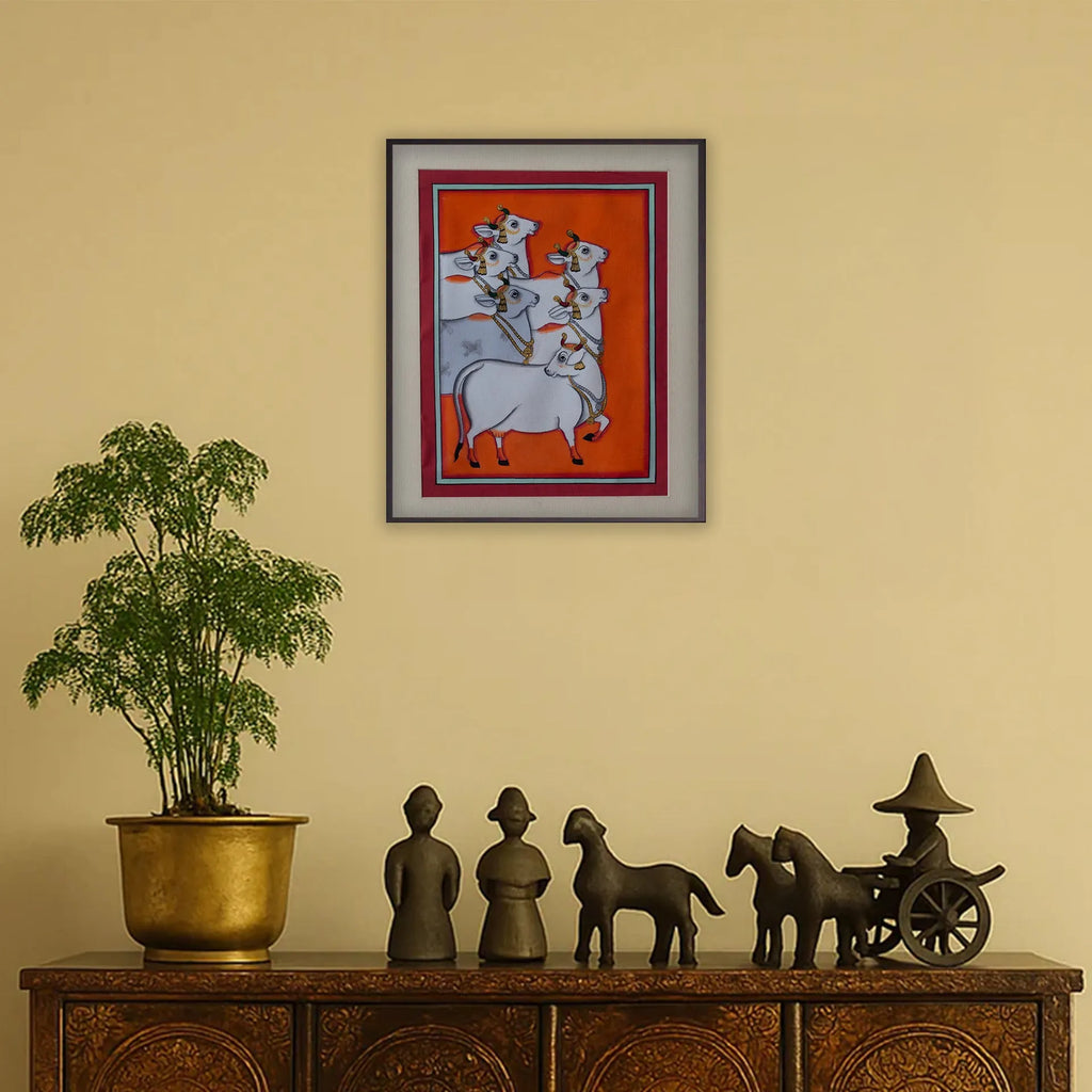 Pichwai Art - Pichwai Cow