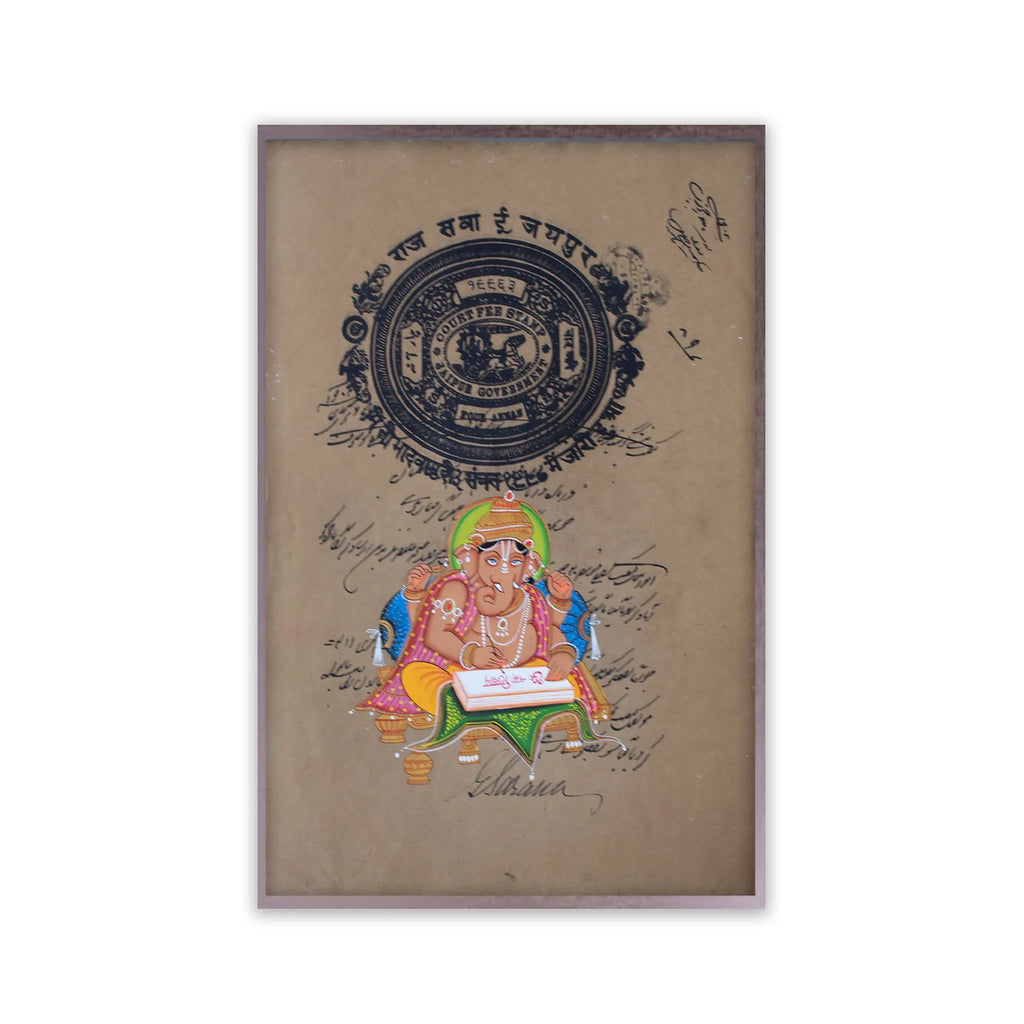 Ganpati on old postal paper