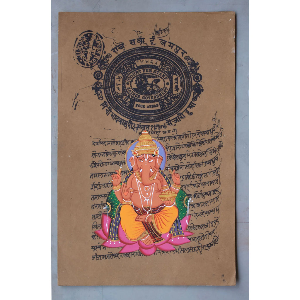Ganpati on old postal paper