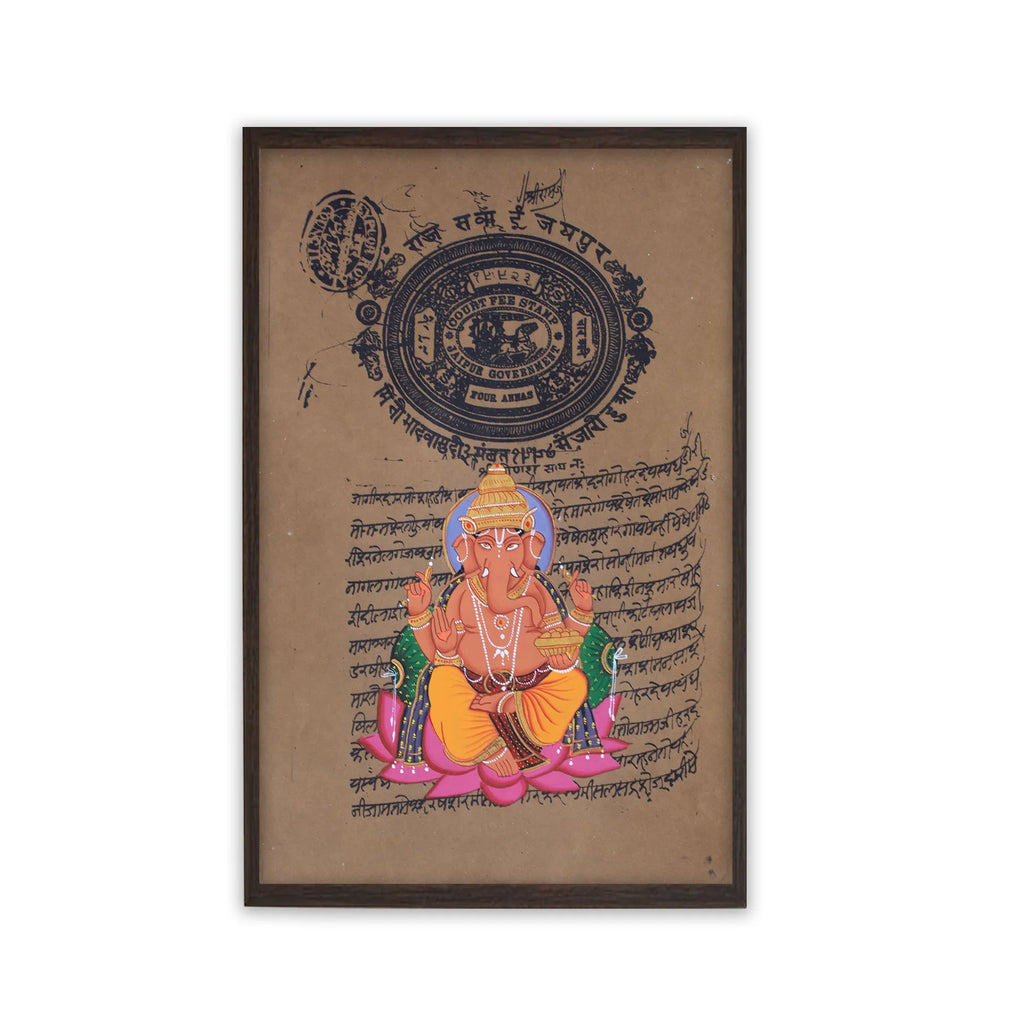 Ganpati on old postal paper