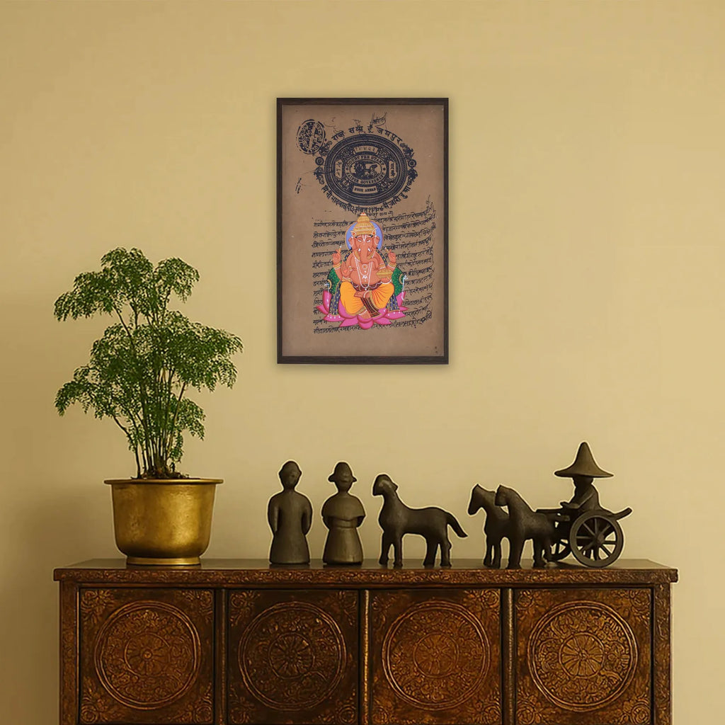 Ganpati on old postal paper
