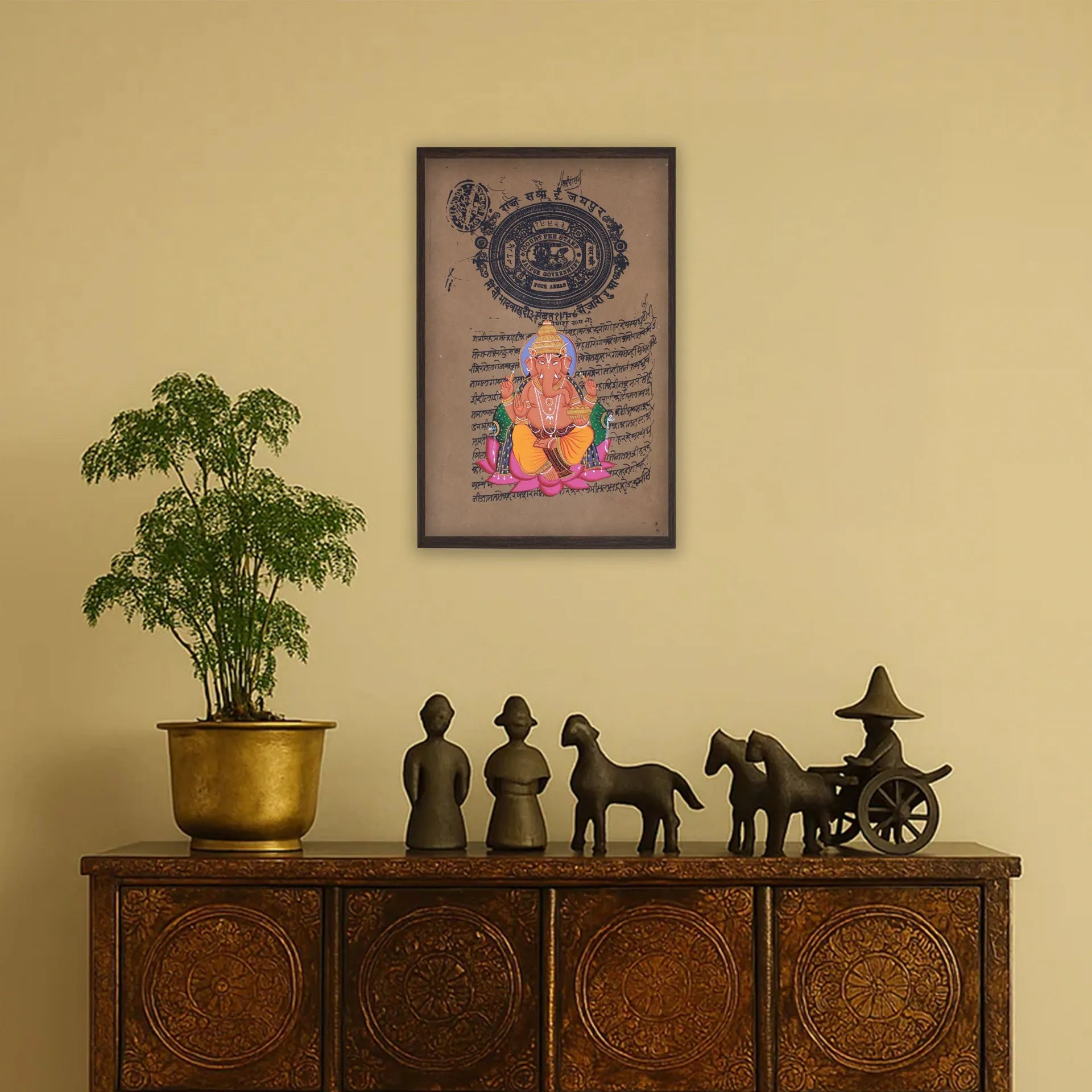 Ganpati on old postal paper