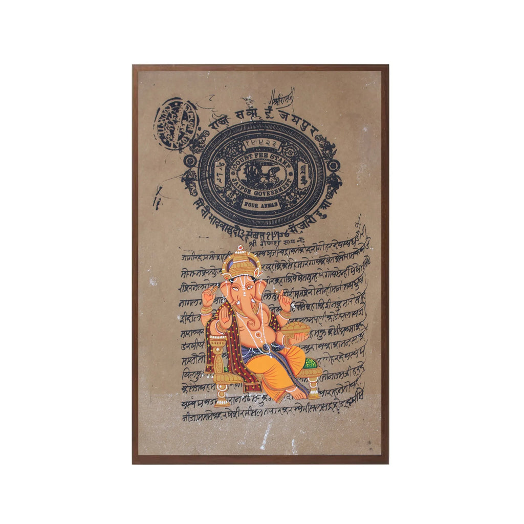 Ganpati on old postal paper