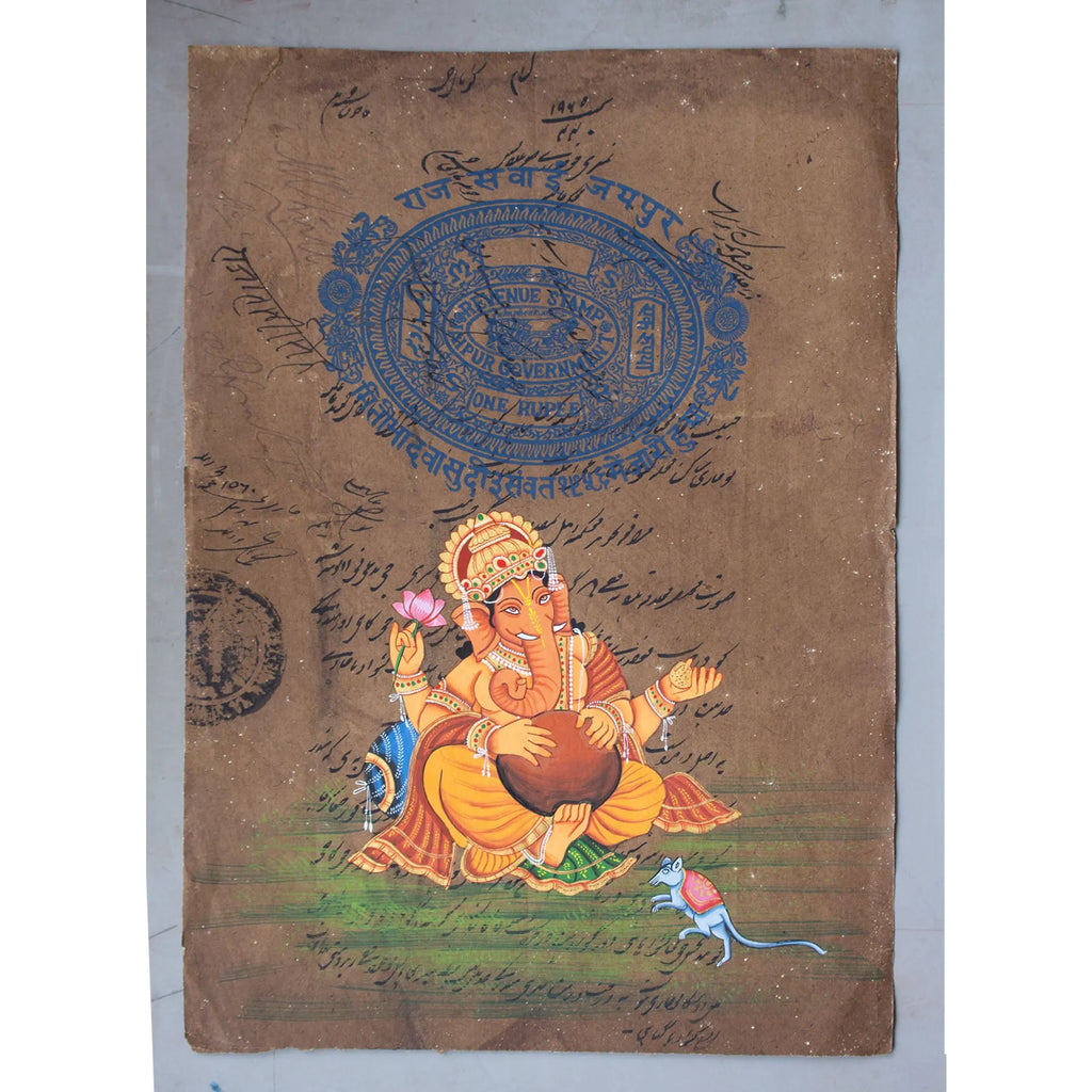 Ganpati on old postal paper