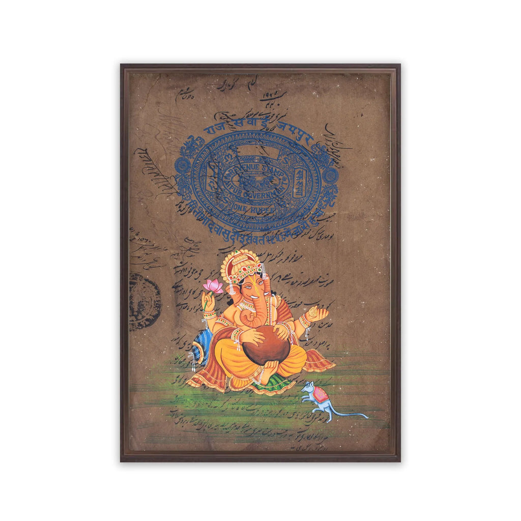 Ganpati on old postal paper