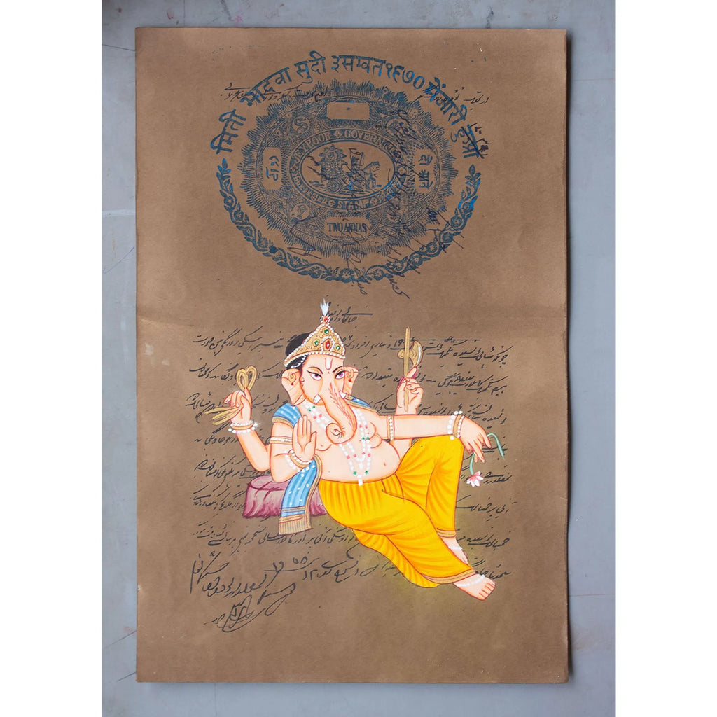 Ganpati on old postal paper