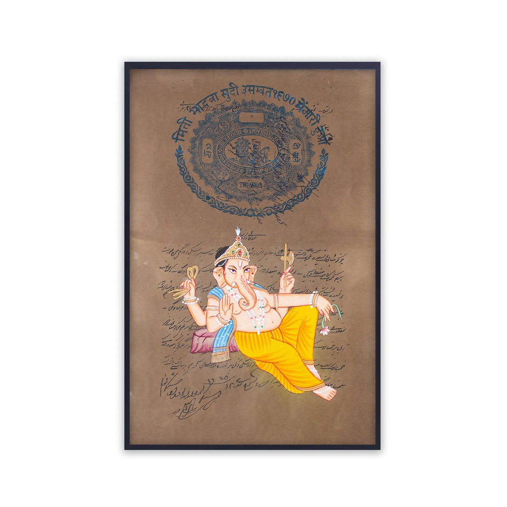 Ganpati on old postal paper