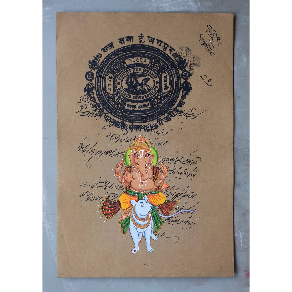 Ganpati on old postal paper