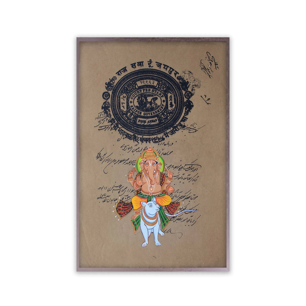 Ganpati on old postal paper