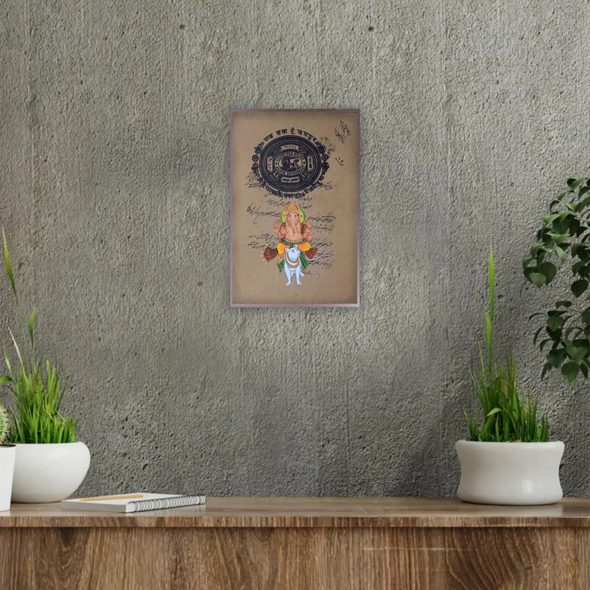 Ganpati on old postal paper