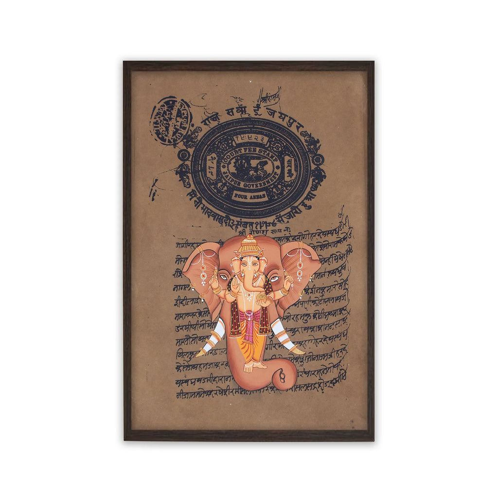 Ganpati on old postal paper