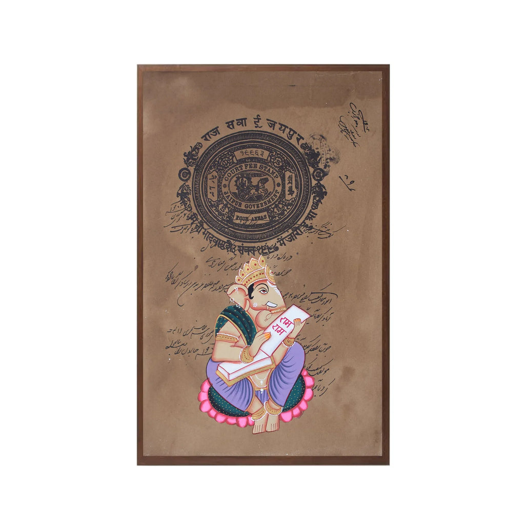 Ganpati on old postal paper