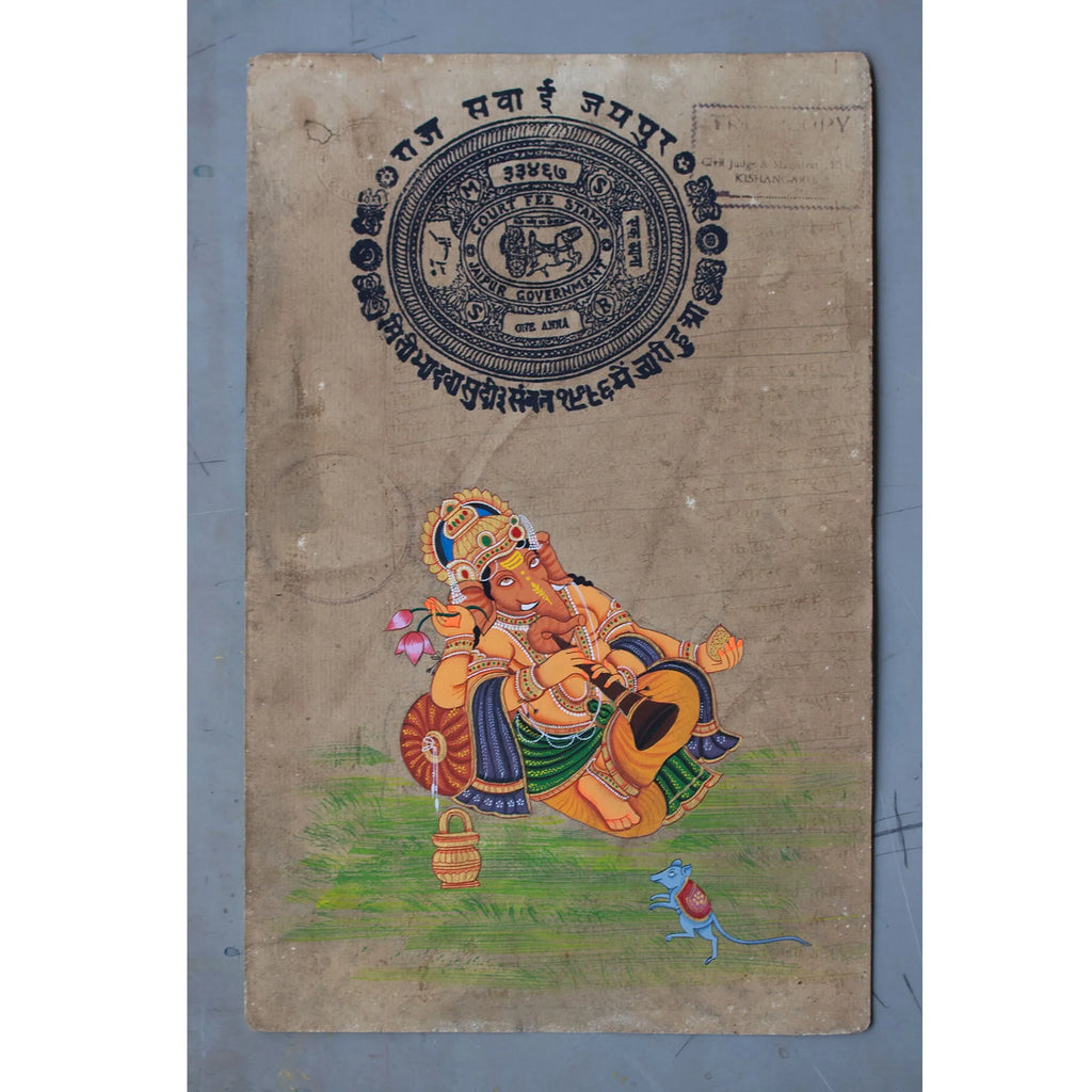 Ganpati on old postal paper
