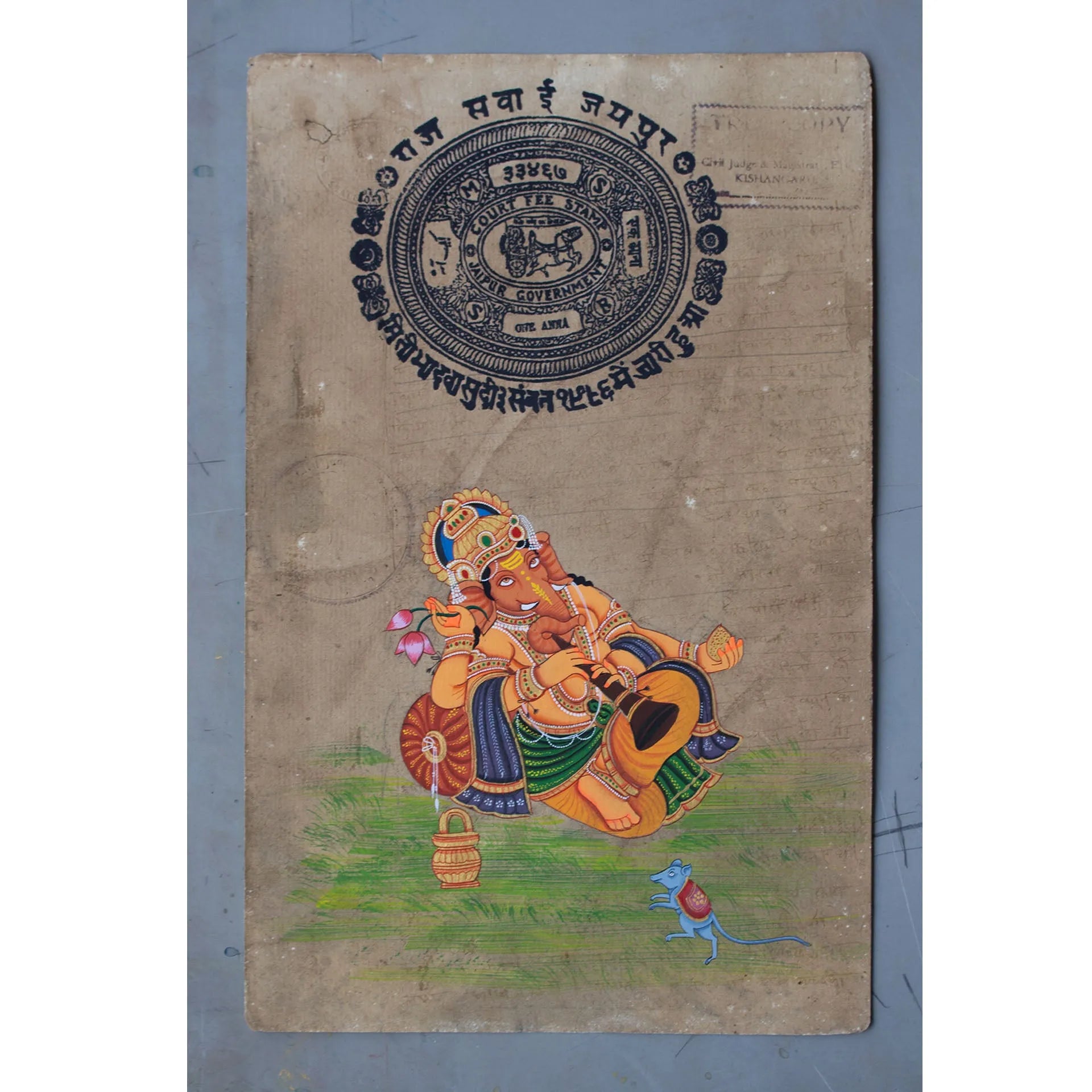 Ganpati on old postal paper