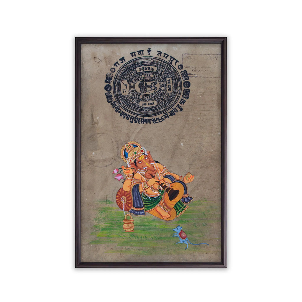 Ganpati on old postal paper