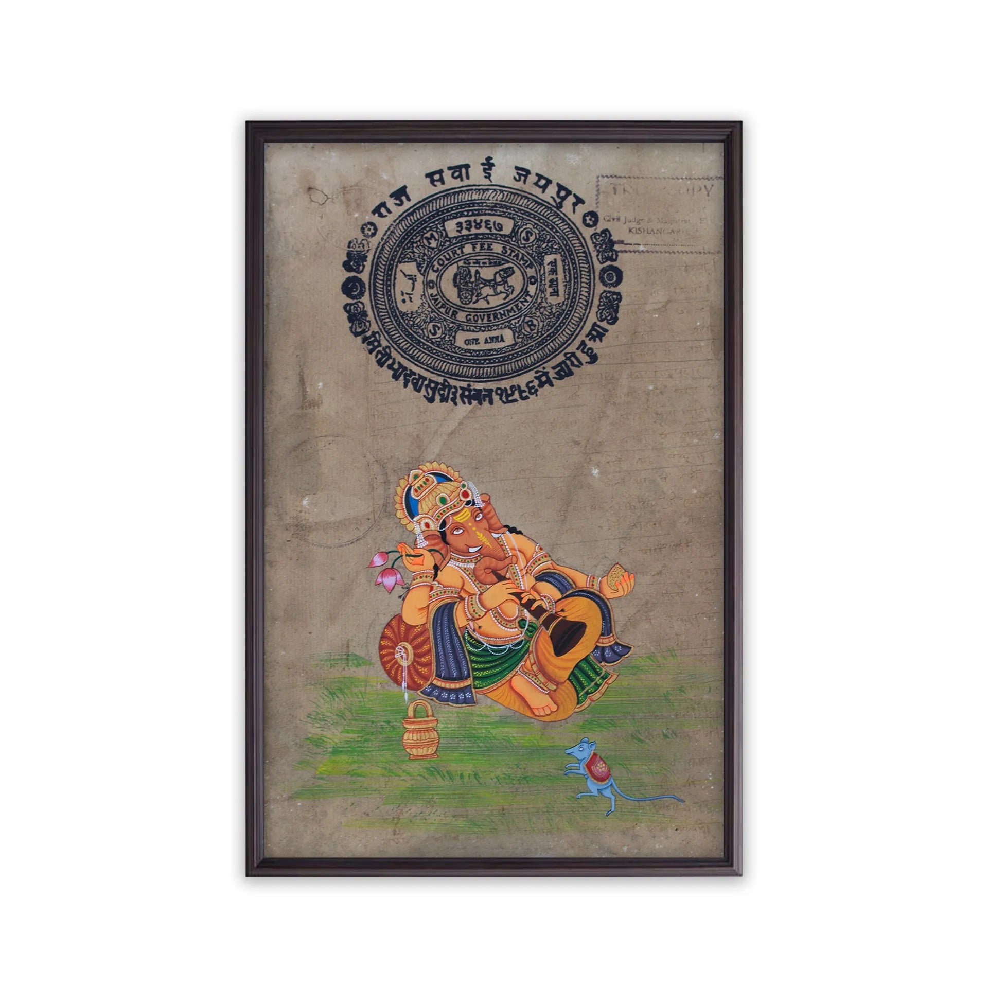 Ganpati on old postal paper