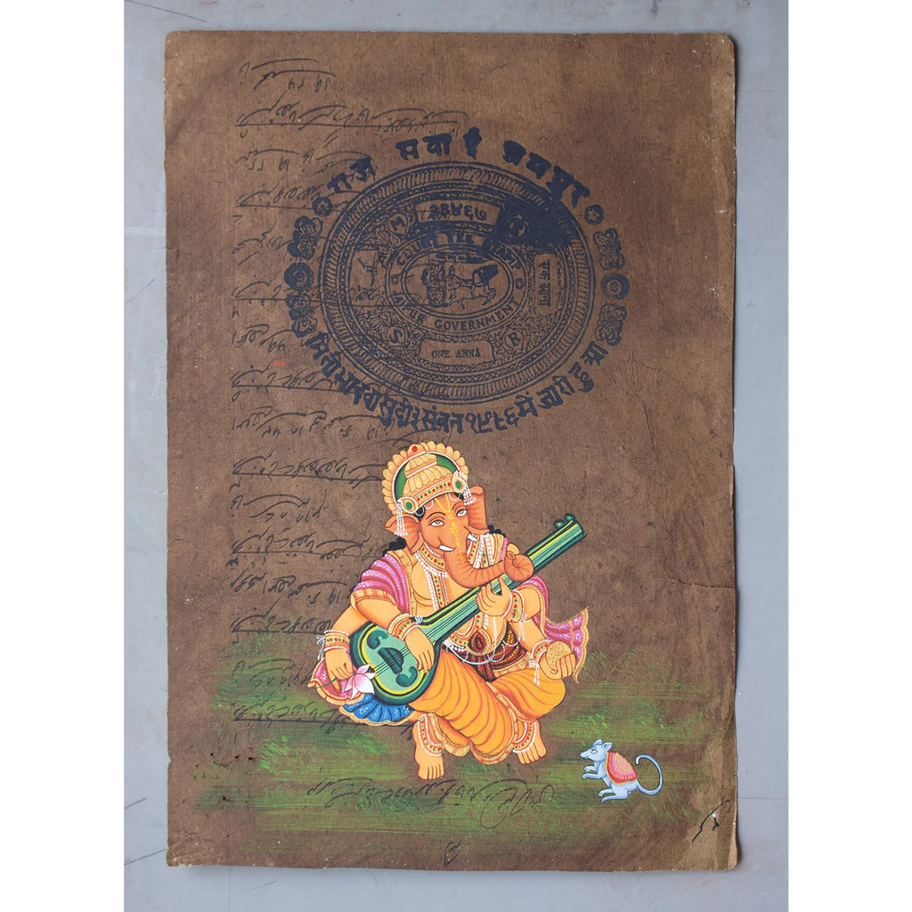 Ganpati on old postal paper