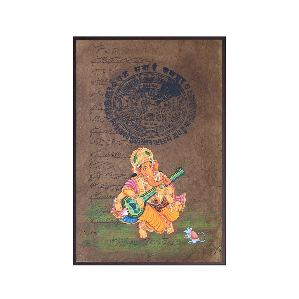 Ganpati on old postal paper