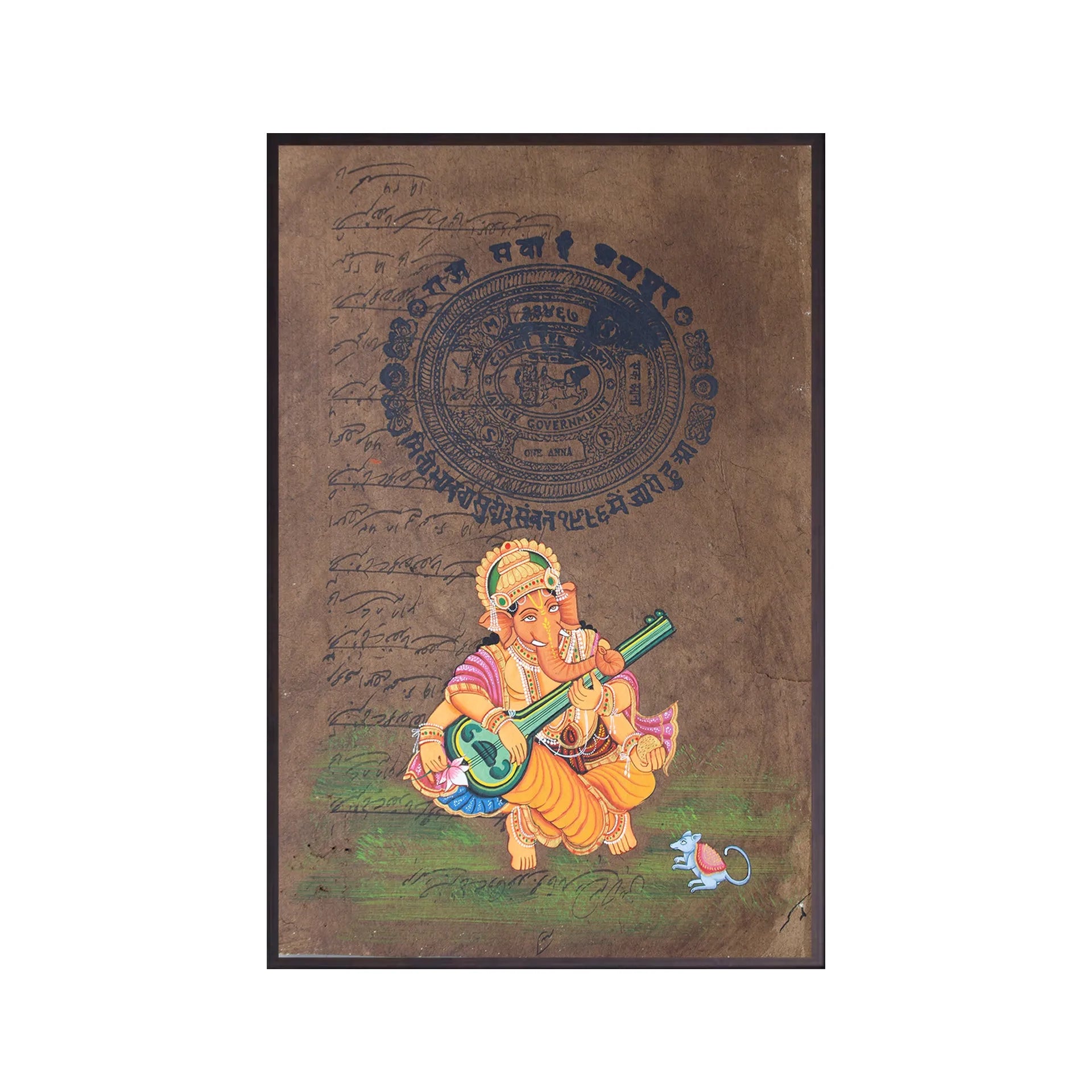 Ganpati on old postal paper