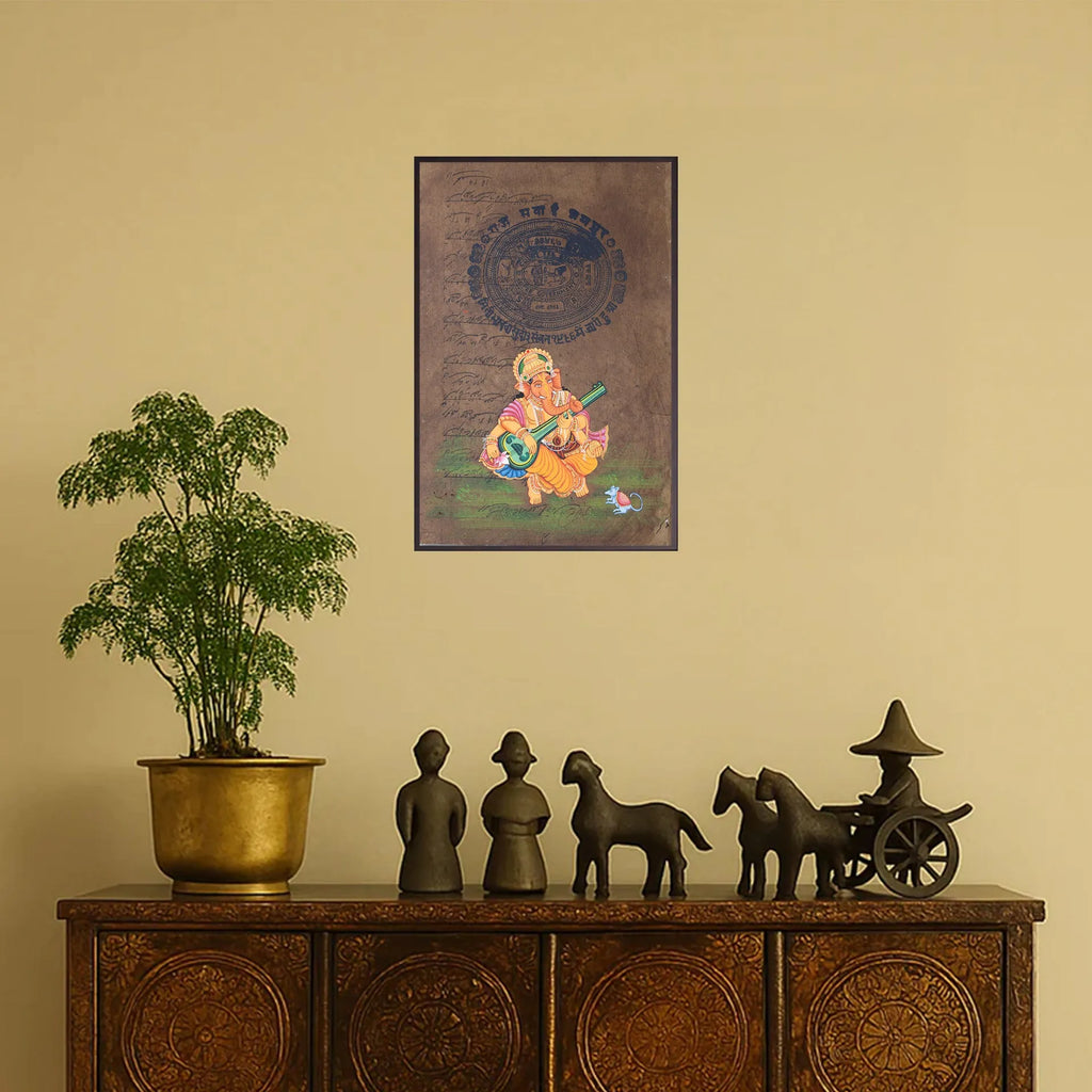 Ganpati on old postal paper