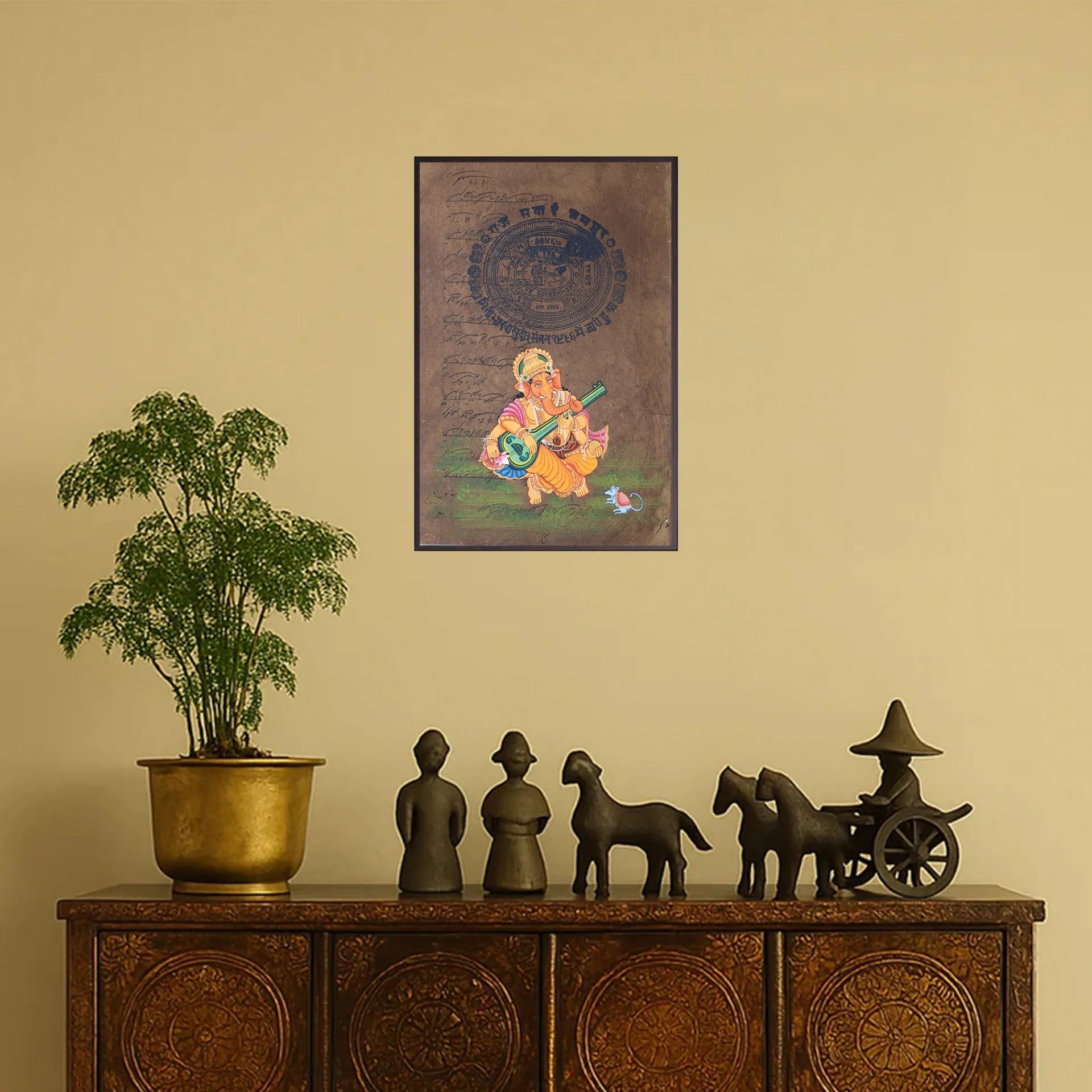 Ganpati on old postal paper