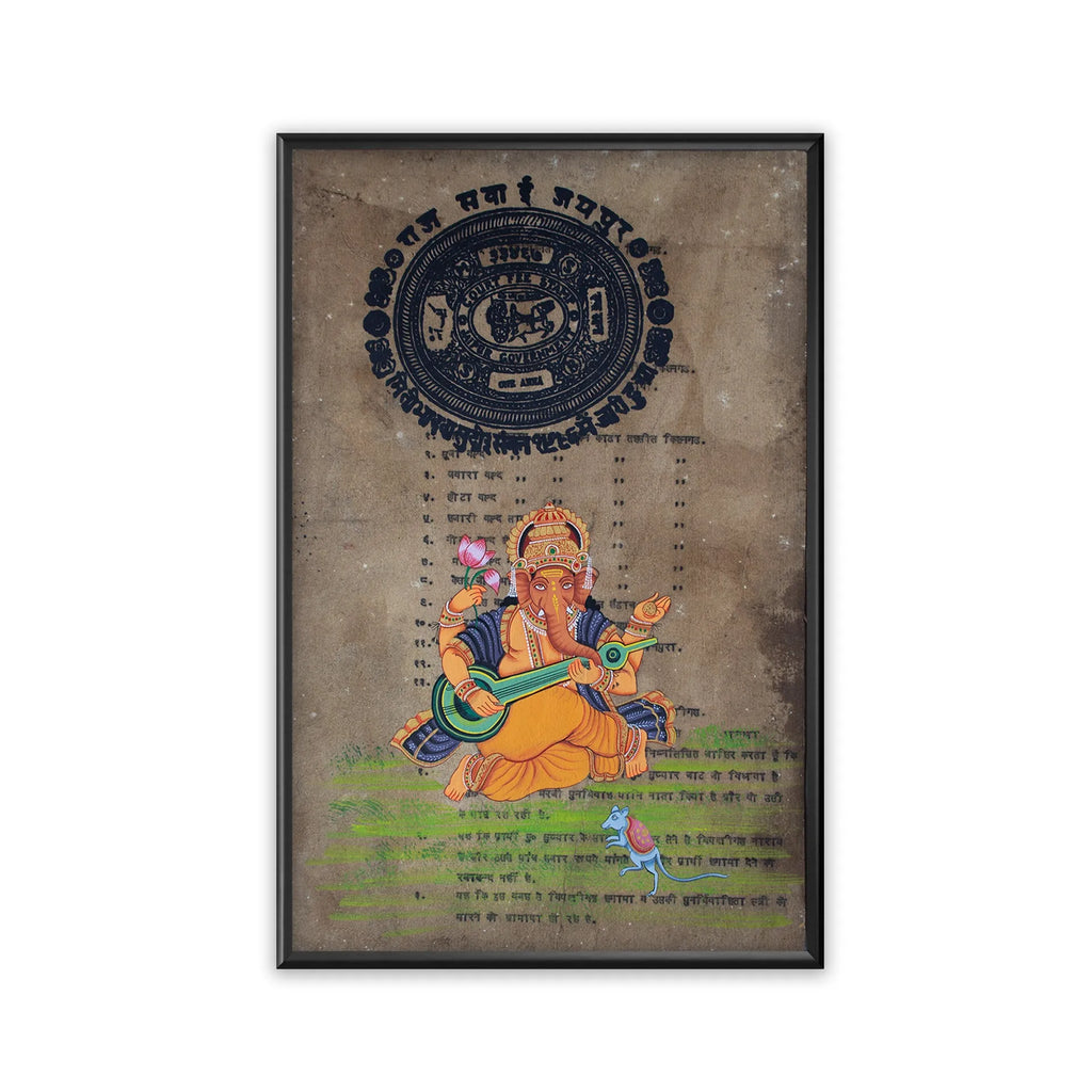 Ganpati on old postal paper