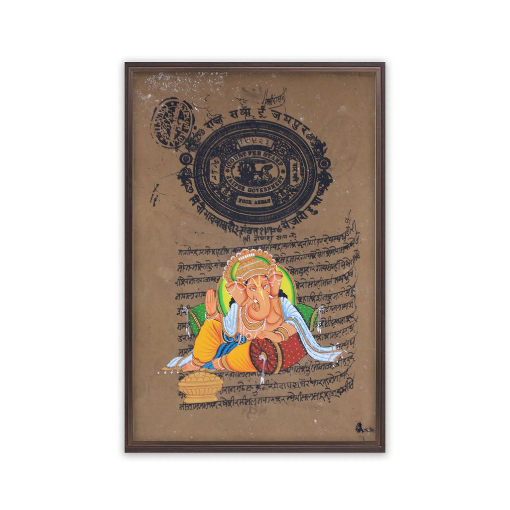 Ganpati on old postal paper