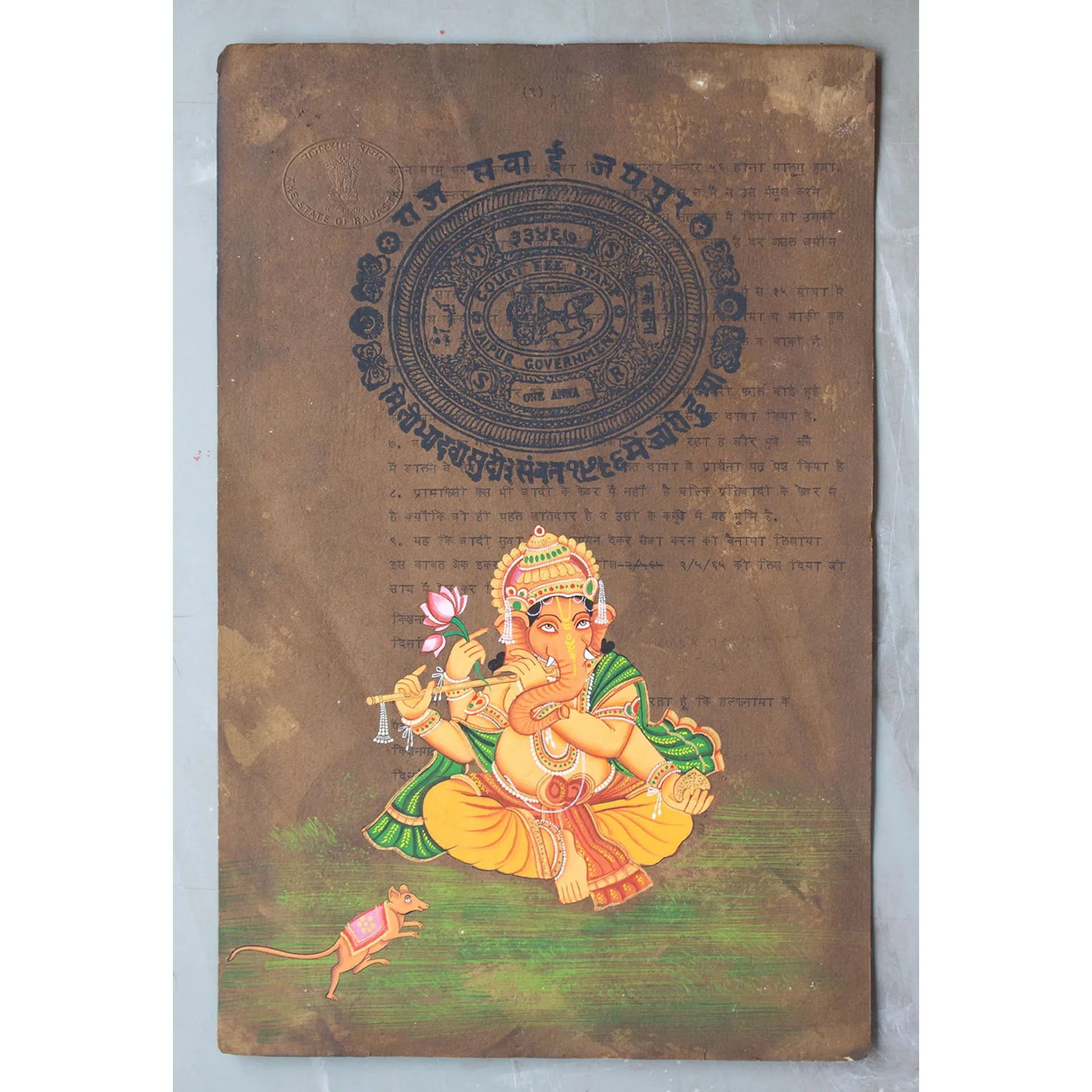 Ganpati on old postal paper