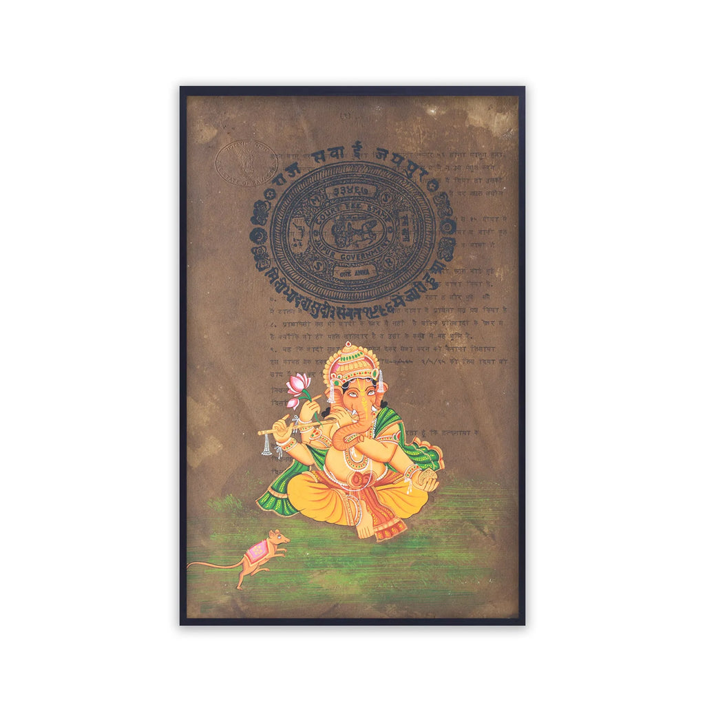 Ganpati on old postal paper